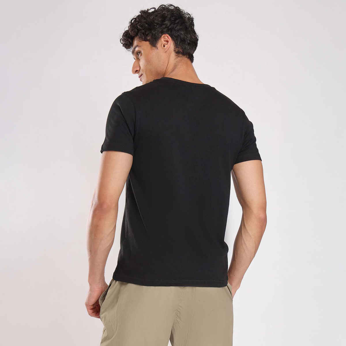 Nobero Men's Plain Classic Fit T-shirt | Black - XXXL
