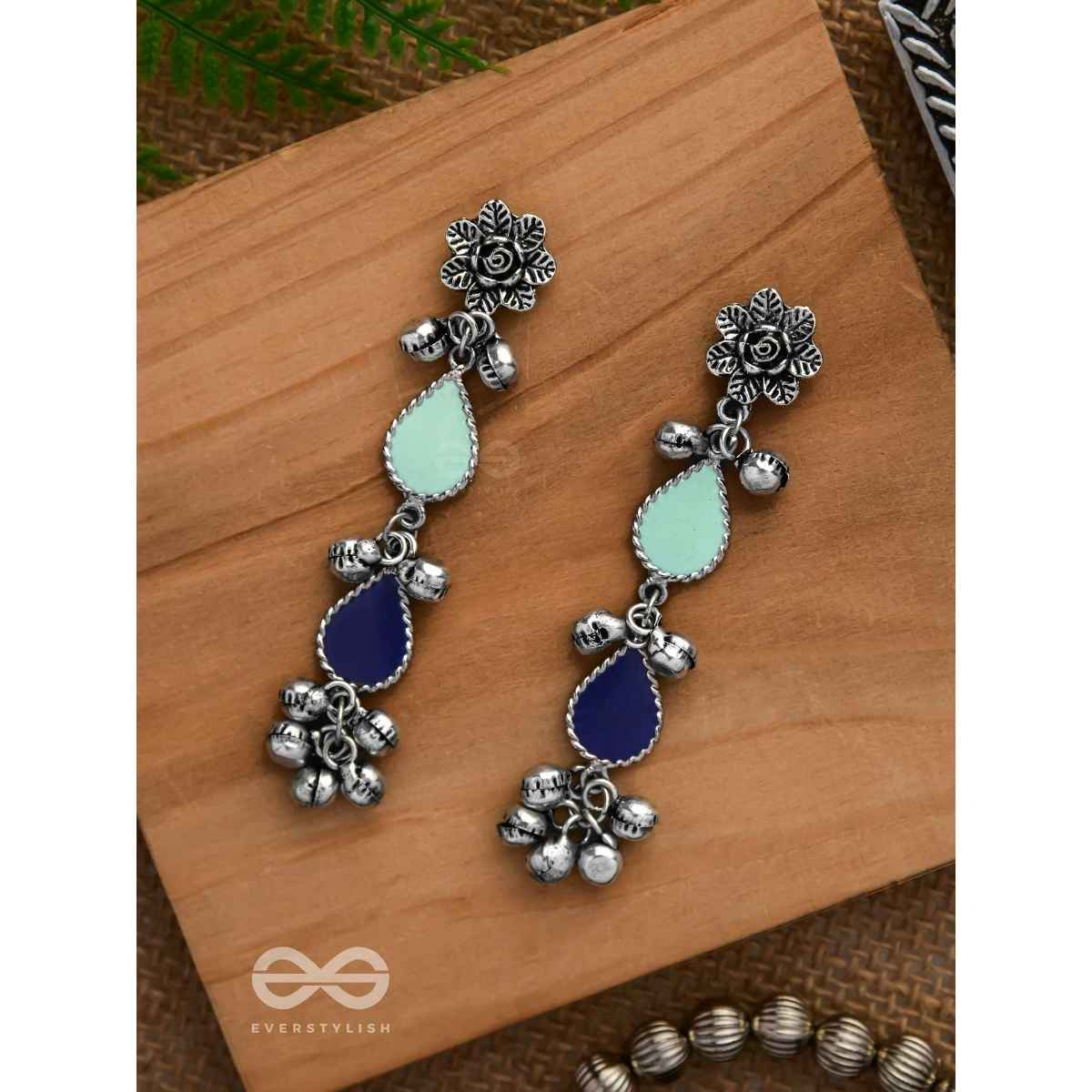 Everstylish Rainy Day Delights - Silver Enamelled Earrings