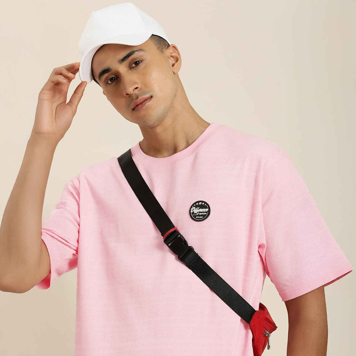 Difference of Opinion Men T-shirt - Pink | Classic Fit | M
