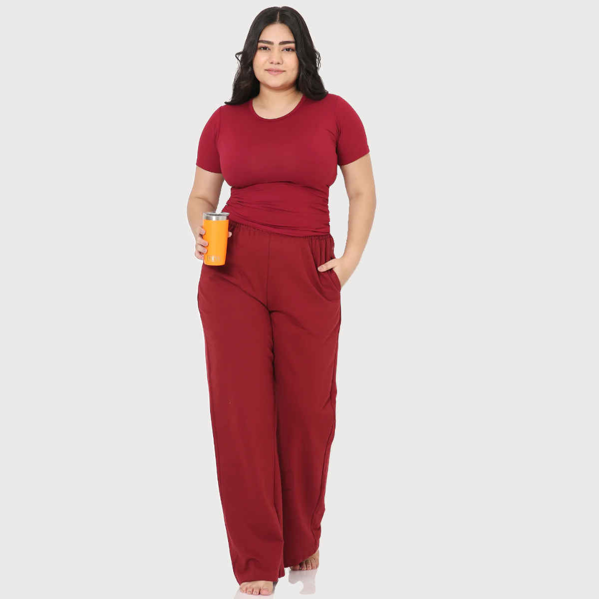 Terractive Women's Cuddle Baby T | TA10011M-S | Maroon - S