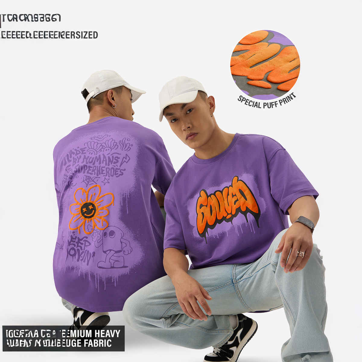 The Souled Store Men's TSS Originals Oversized T-shirt | Purple - L