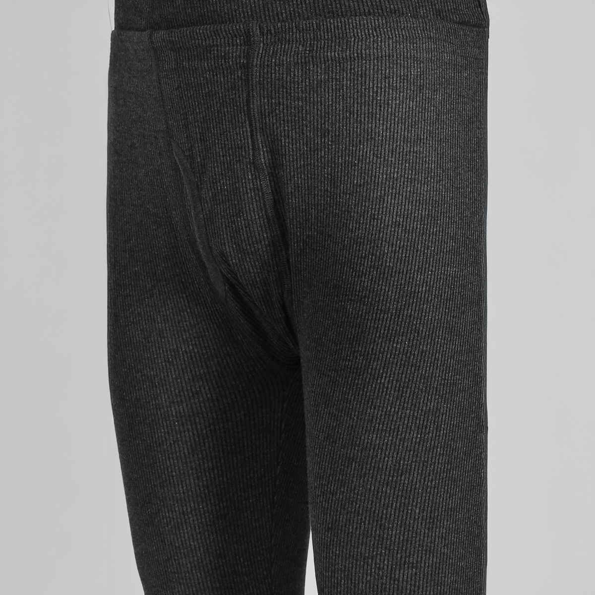 Lux Cozi Men's Heatek Thermal Comfort, Stretchable & Super Warm Trouser | Black Melange-80