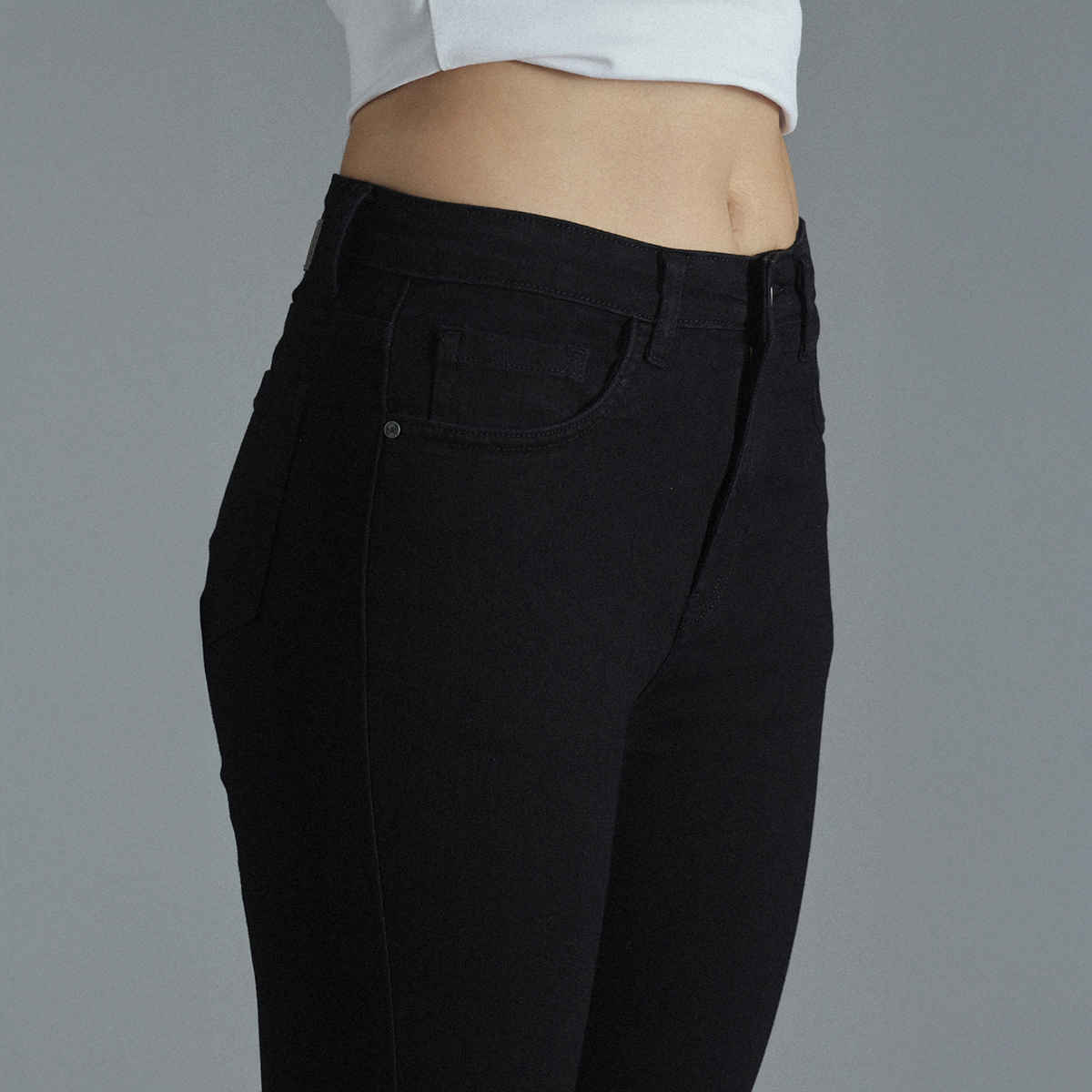 High Star Women Black Skinny Fit High-Rise Clean Look Stretchable Jeans (Size-36)