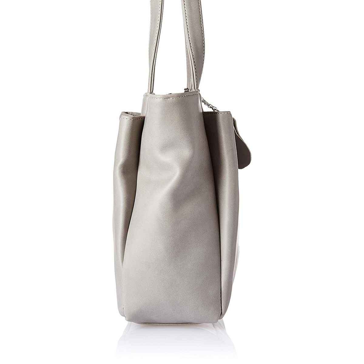 Fostelo Women's Vegan Leather Florence Handbags Shoulder Hobo Bag Ladies Purse | Grey | Large