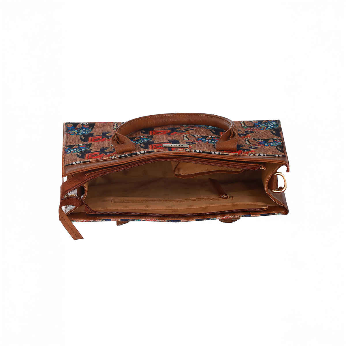 Priyaasi Women's Canvas and PU 5 L Top Handle Handbag | Brown - One Size