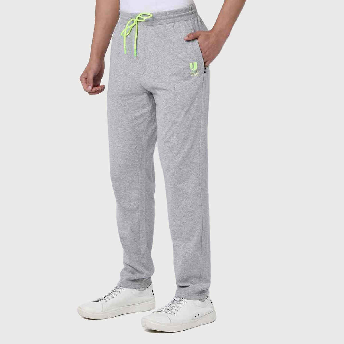 Underjeans by Spykar Men's Pure Cotton Pyjama | Grey Melange - S