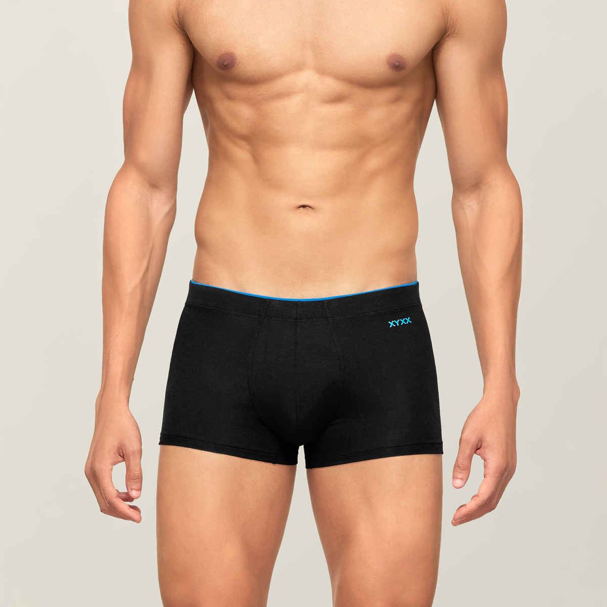 XYXX Men's Uno Modal Solid Trunks Pack of 2, Black & Heather Grey| M