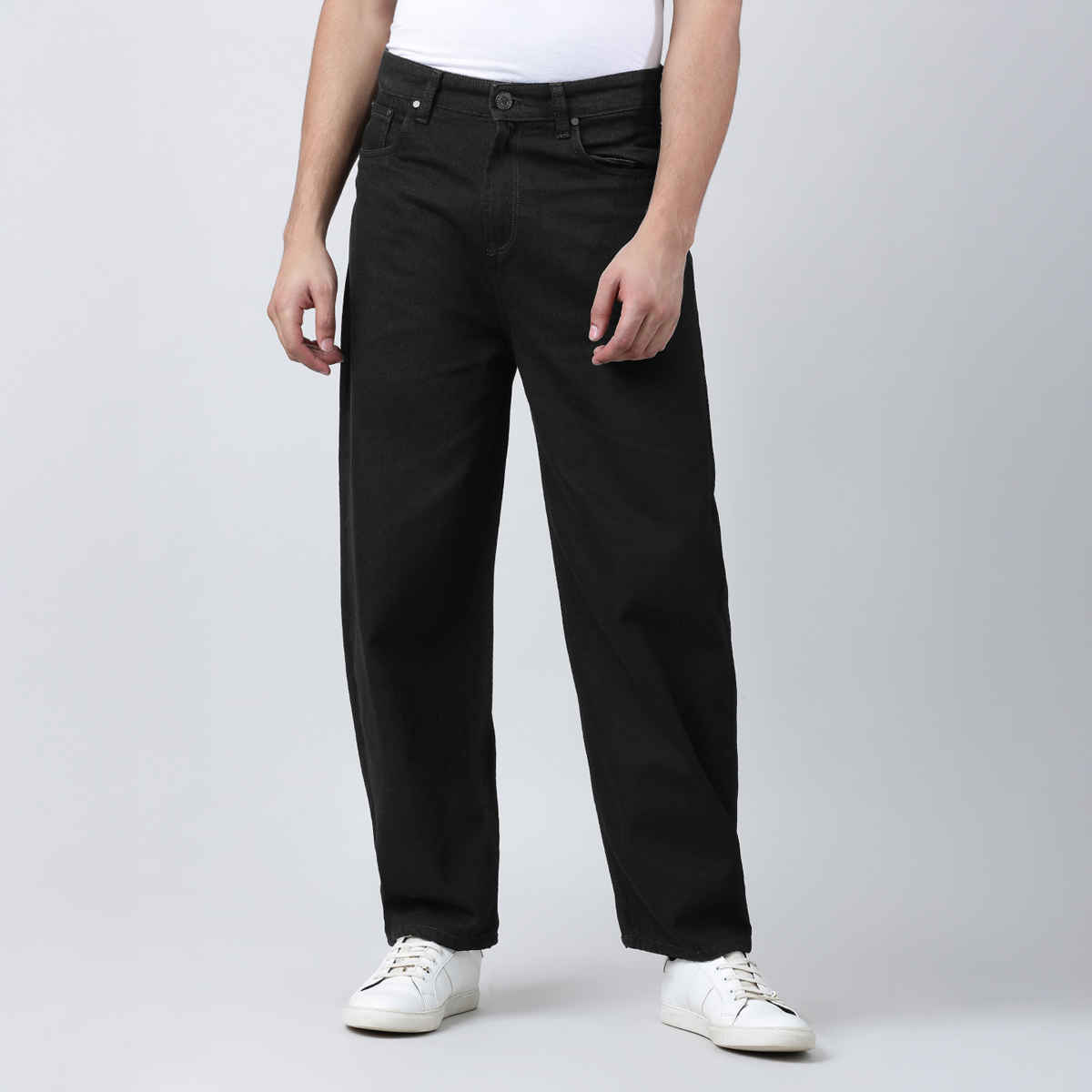 Bene Kleed Men's Baggy Fit Jeans | Black - 36