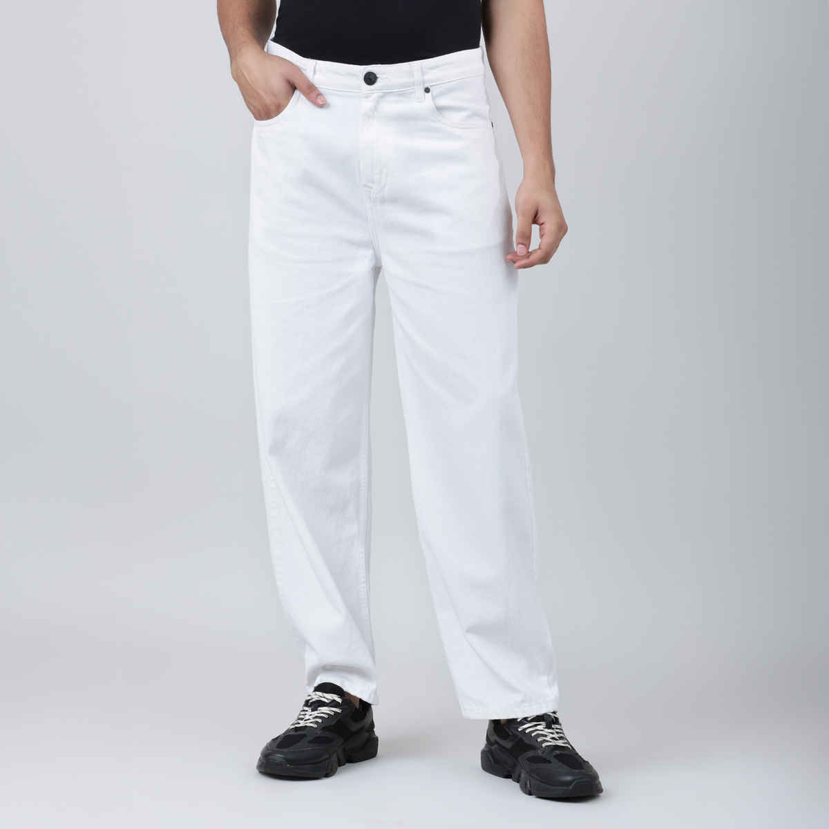 Bene Kleed Men's Baggy Fit Jeans | White 30
