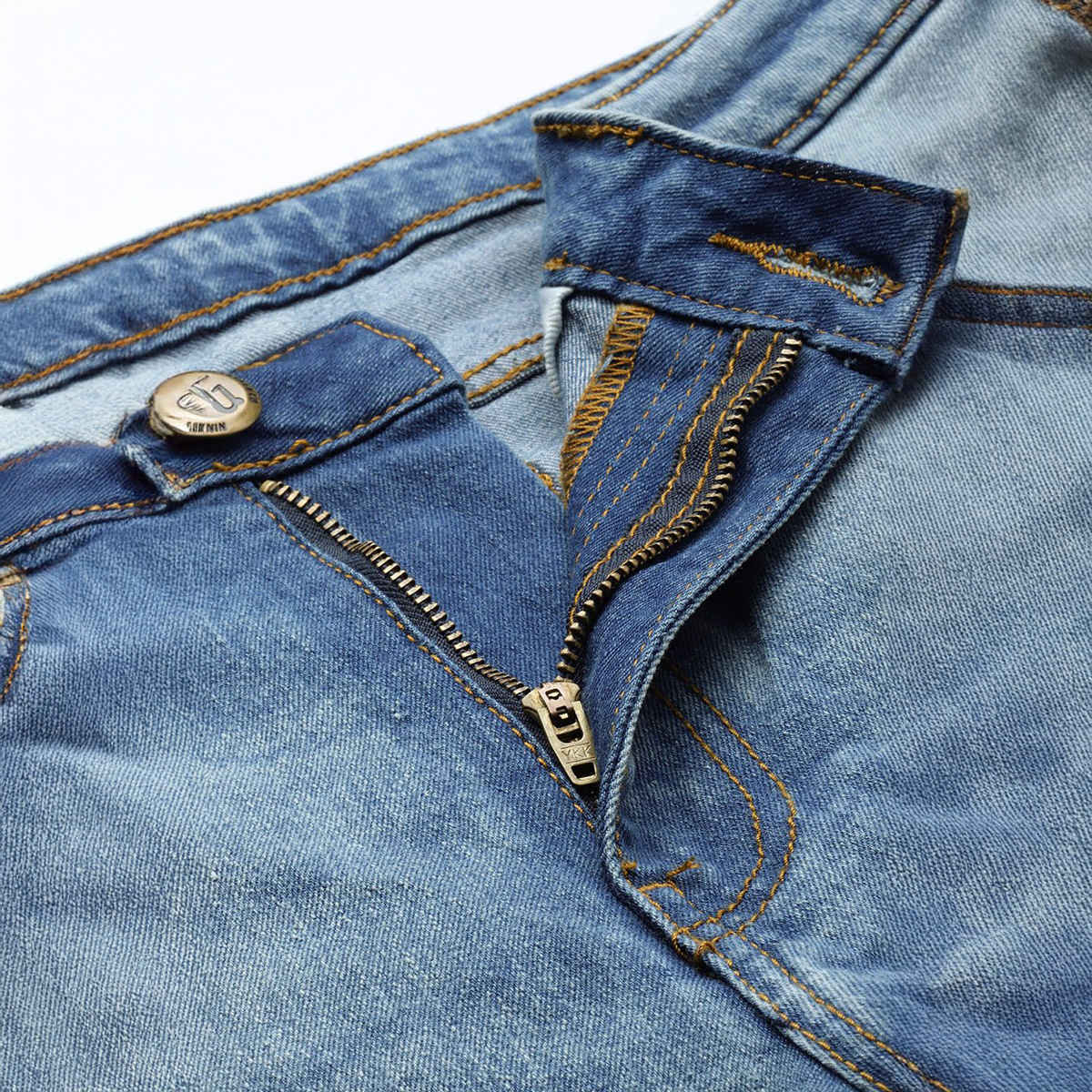 The Indian Garage Co Men's Solid Casual Jeans | G-101| Blue - 30