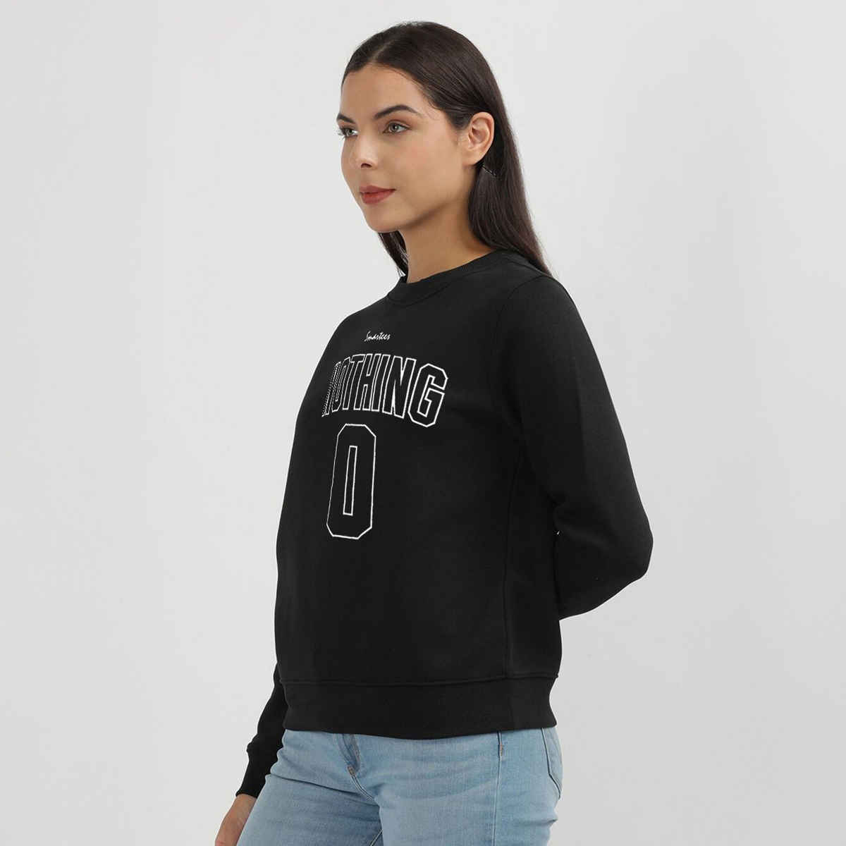 Smartees Women's Sweatshirt | SS RN Nothing | Black - XL