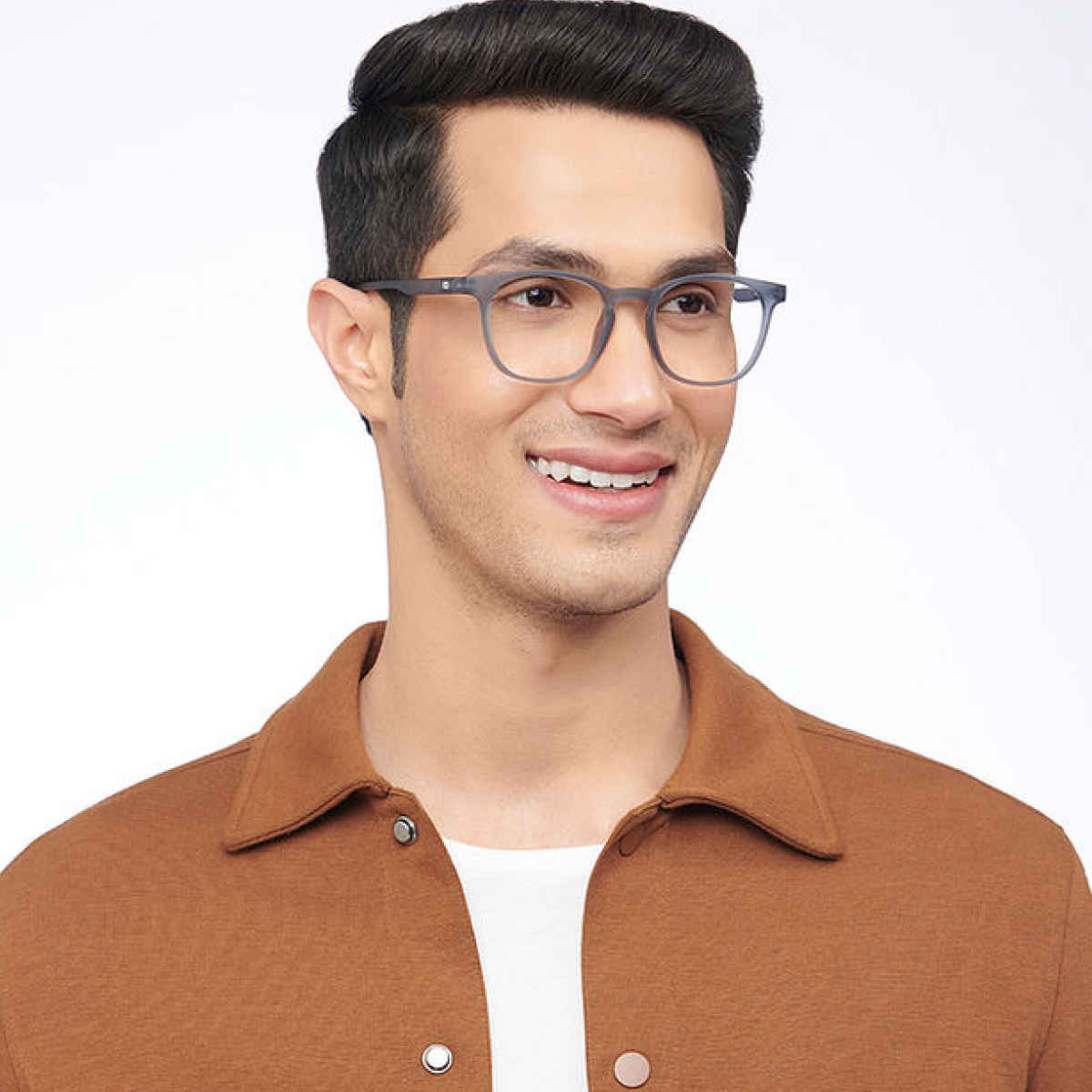 Lenskart Hustlr Unisex Solid Plastic Computer Glasses | Grey - L