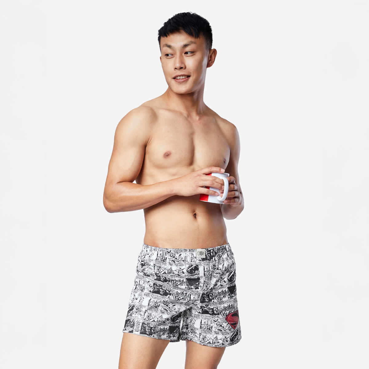 The Souled Store Men's Superman Comic Boxer Shorts | White - S