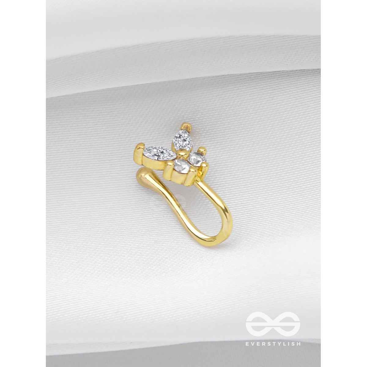 Everstylish The Butterfly Blessing - Golden Cz Nosering | Non-piercing