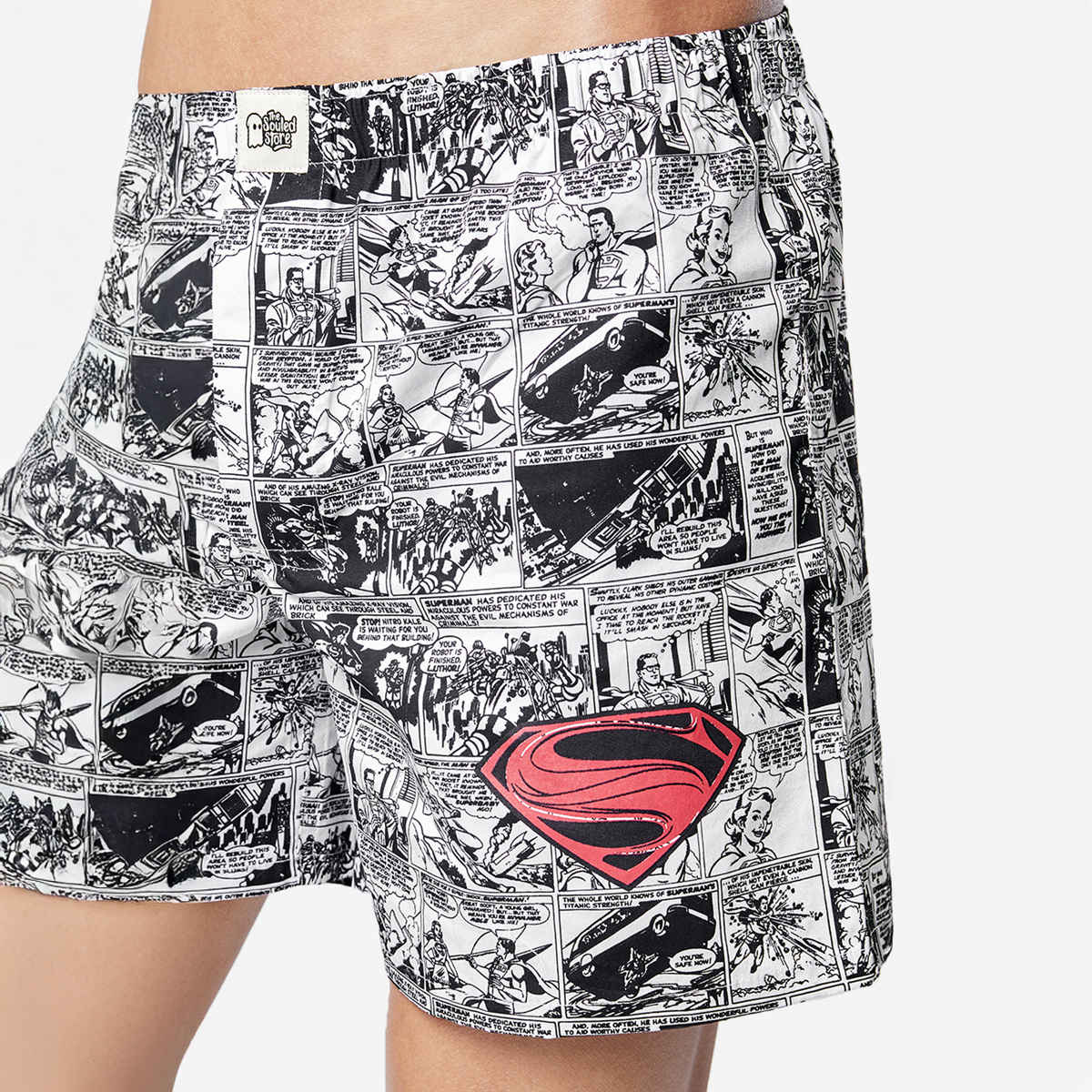 The Souled Store Men's Superman Comic Boxer Shorts | White - S