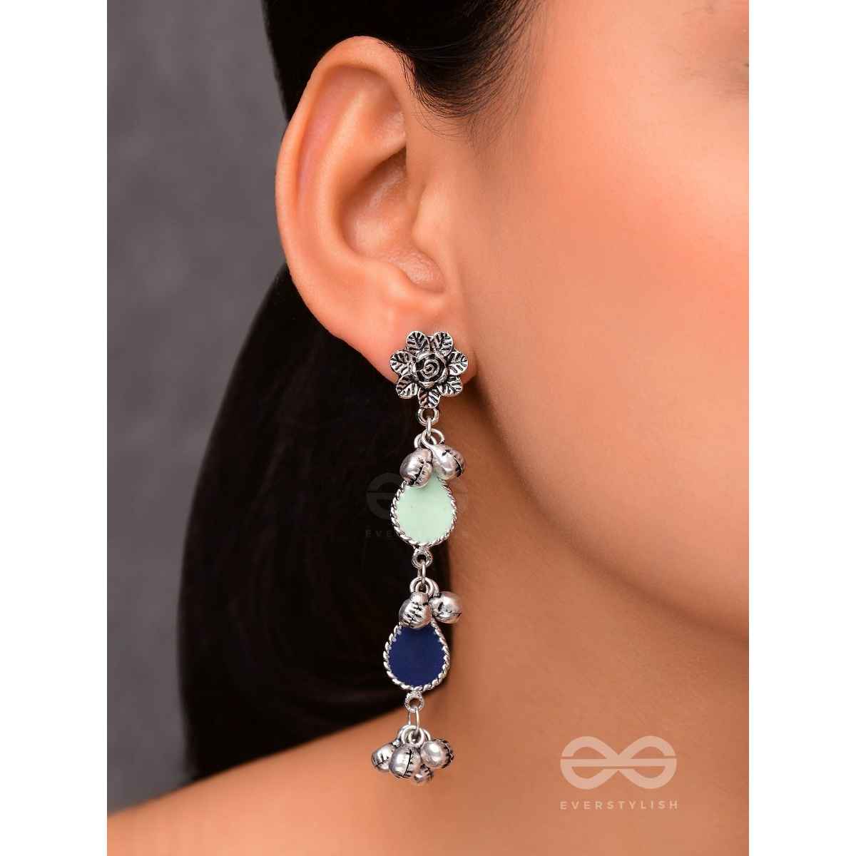 Everstylish Rainy Day Delights - Silver Enamelled Earrings