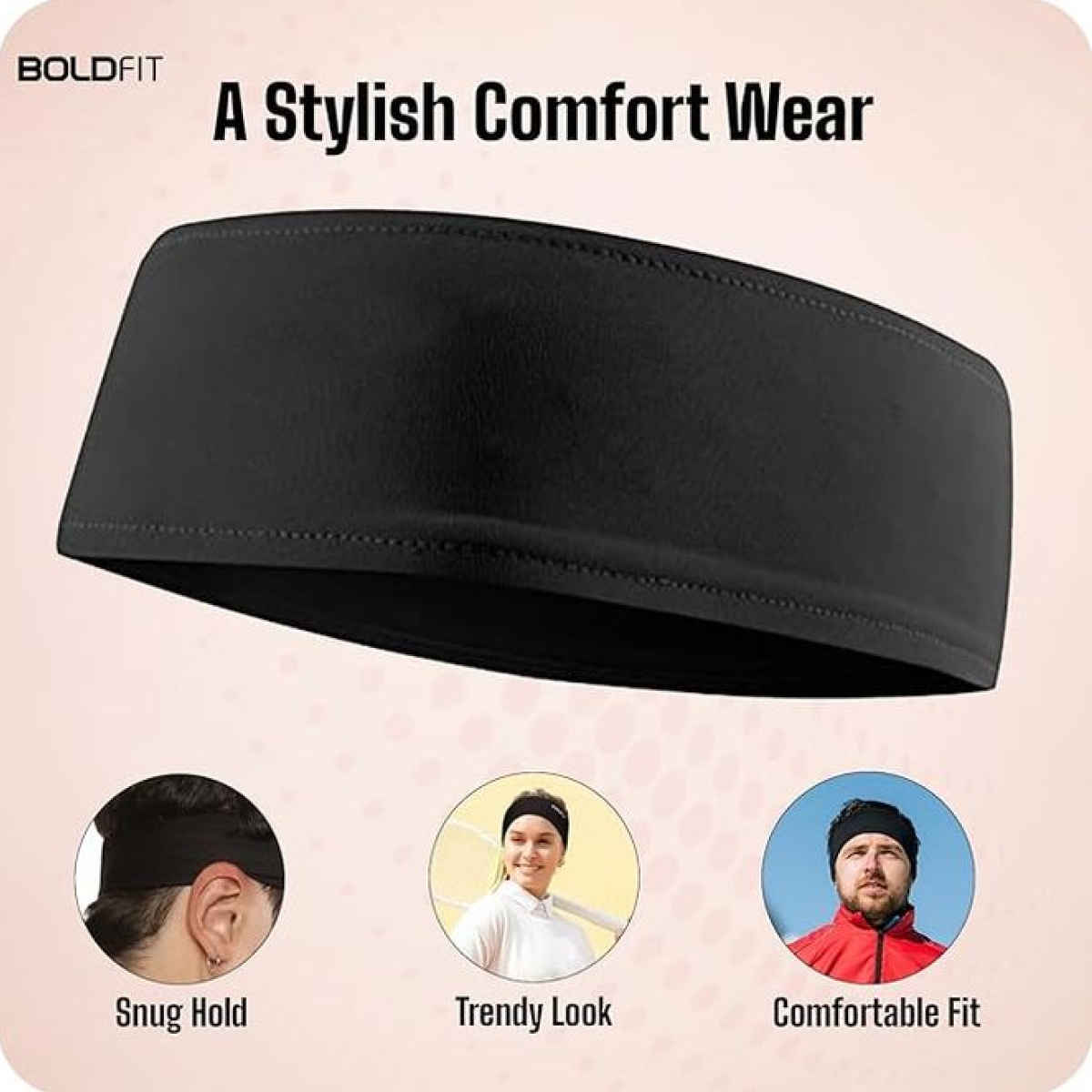 Boldfit Unisex Headband Strapless Sports Sweat Band for Gym