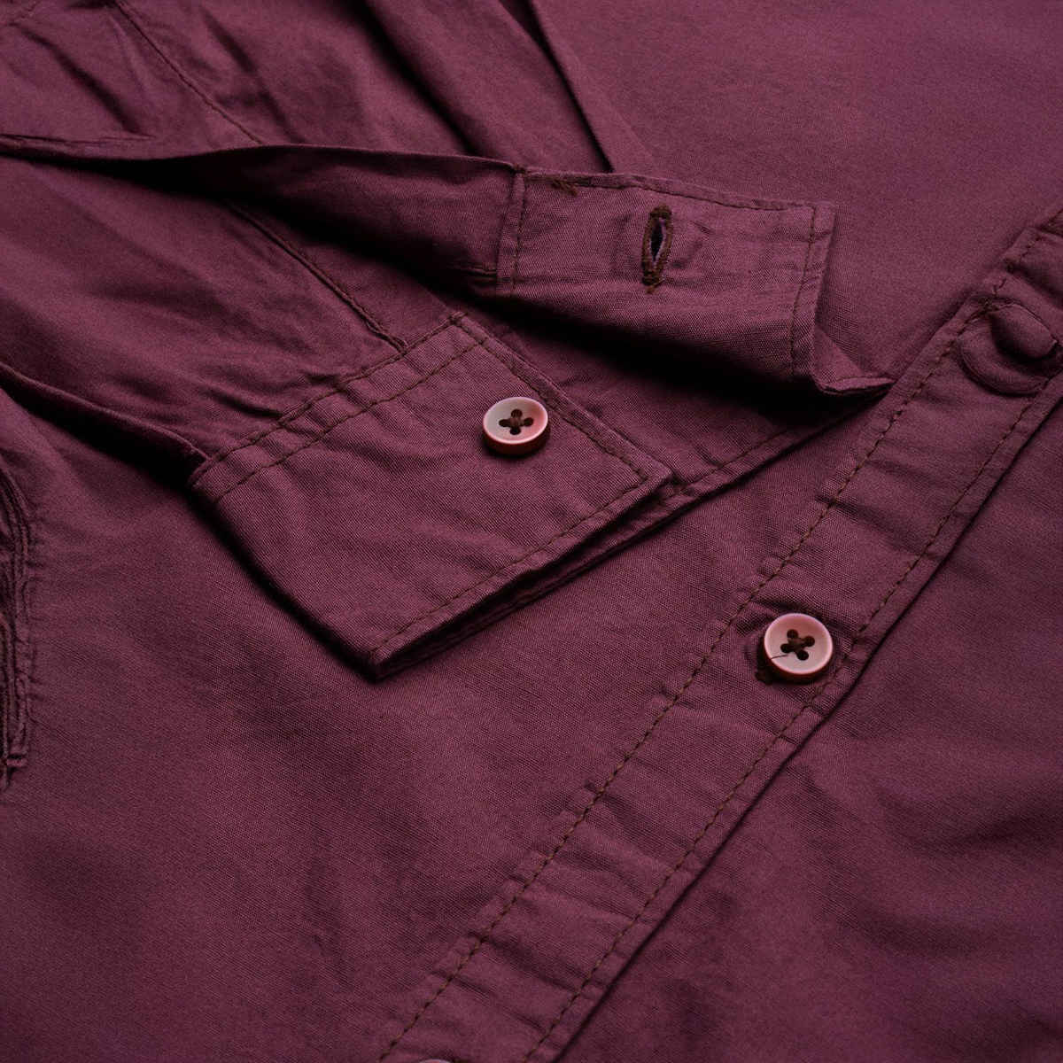 The Indian Garage Co Men's Slim Fit Solid Casual Shirt | Maroon - L