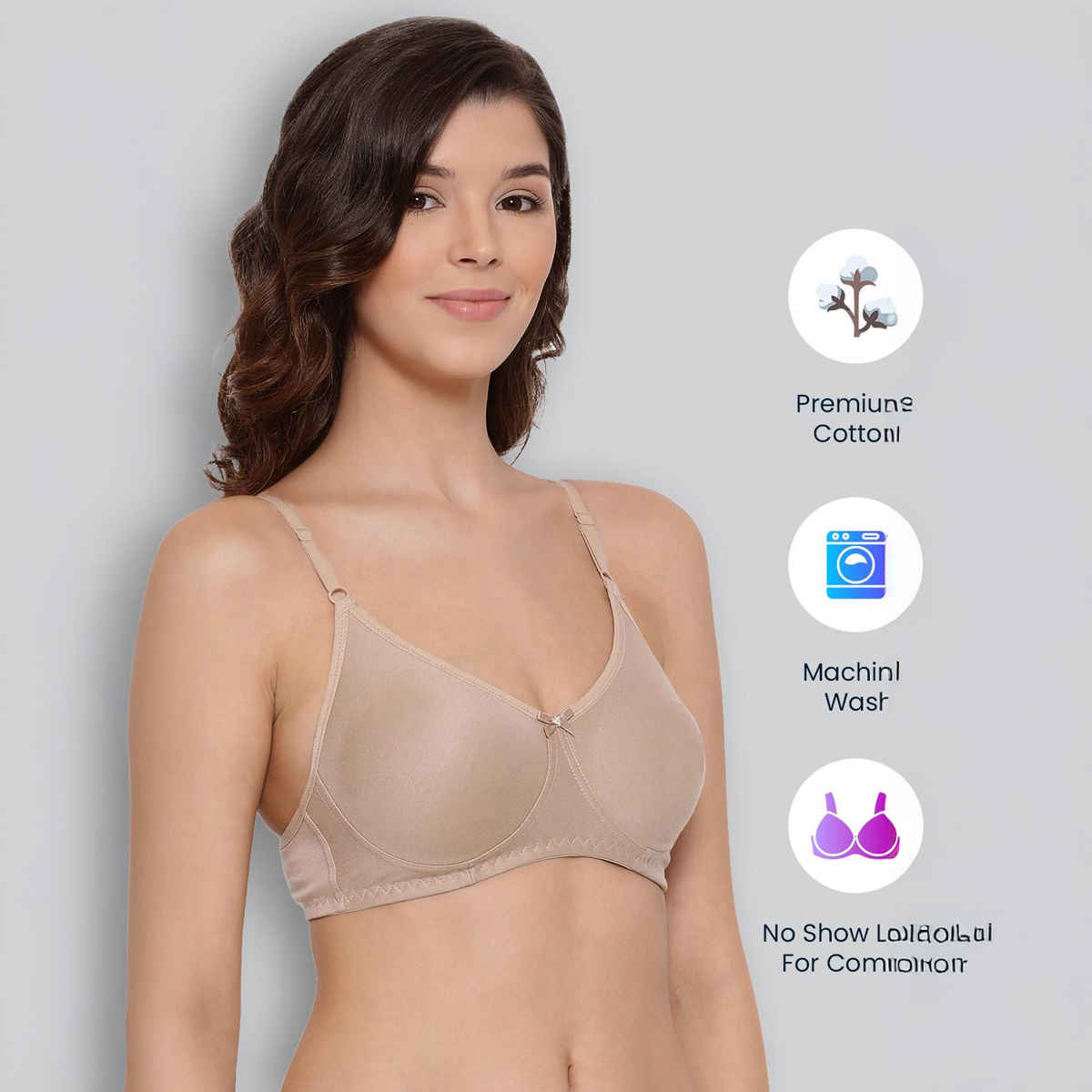 Lyra Women's Bra Non Padded Daily Wear Comfortable | Skin - 38B