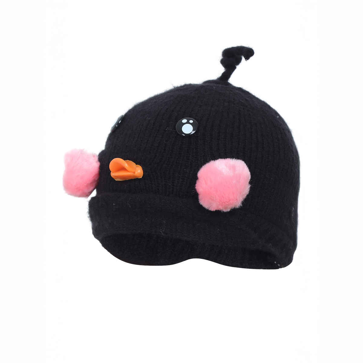 Fabseasons Unisex Wool Winter Cap | Black | 2 - 5 years