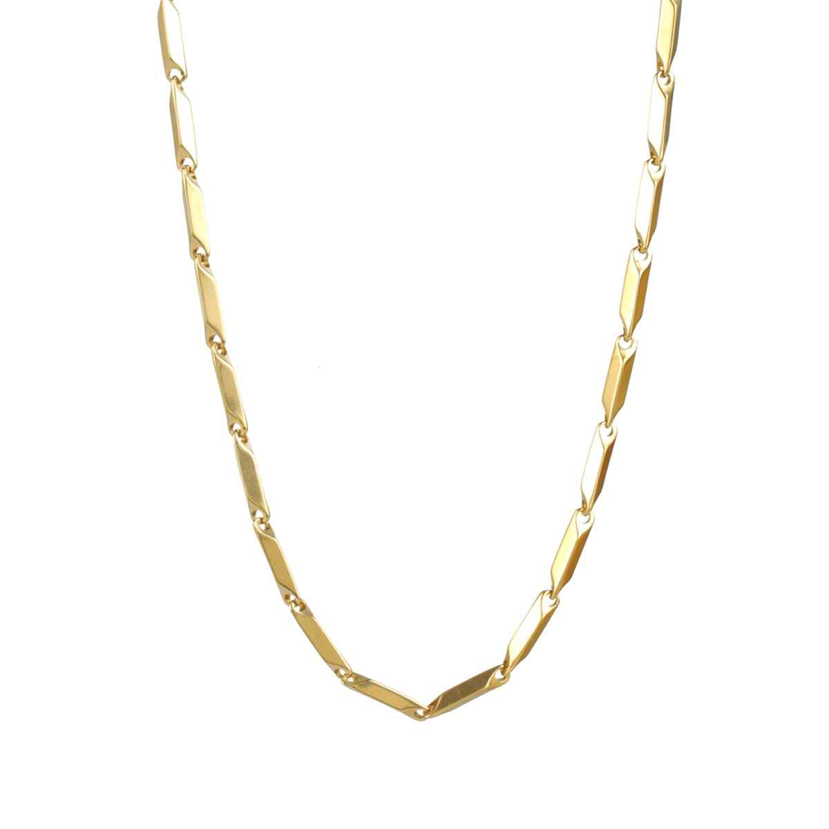 Priyaasi Twisted Cuboids Gold-Plated Link Chain For Men (Bd-Ch-10009-Gld)