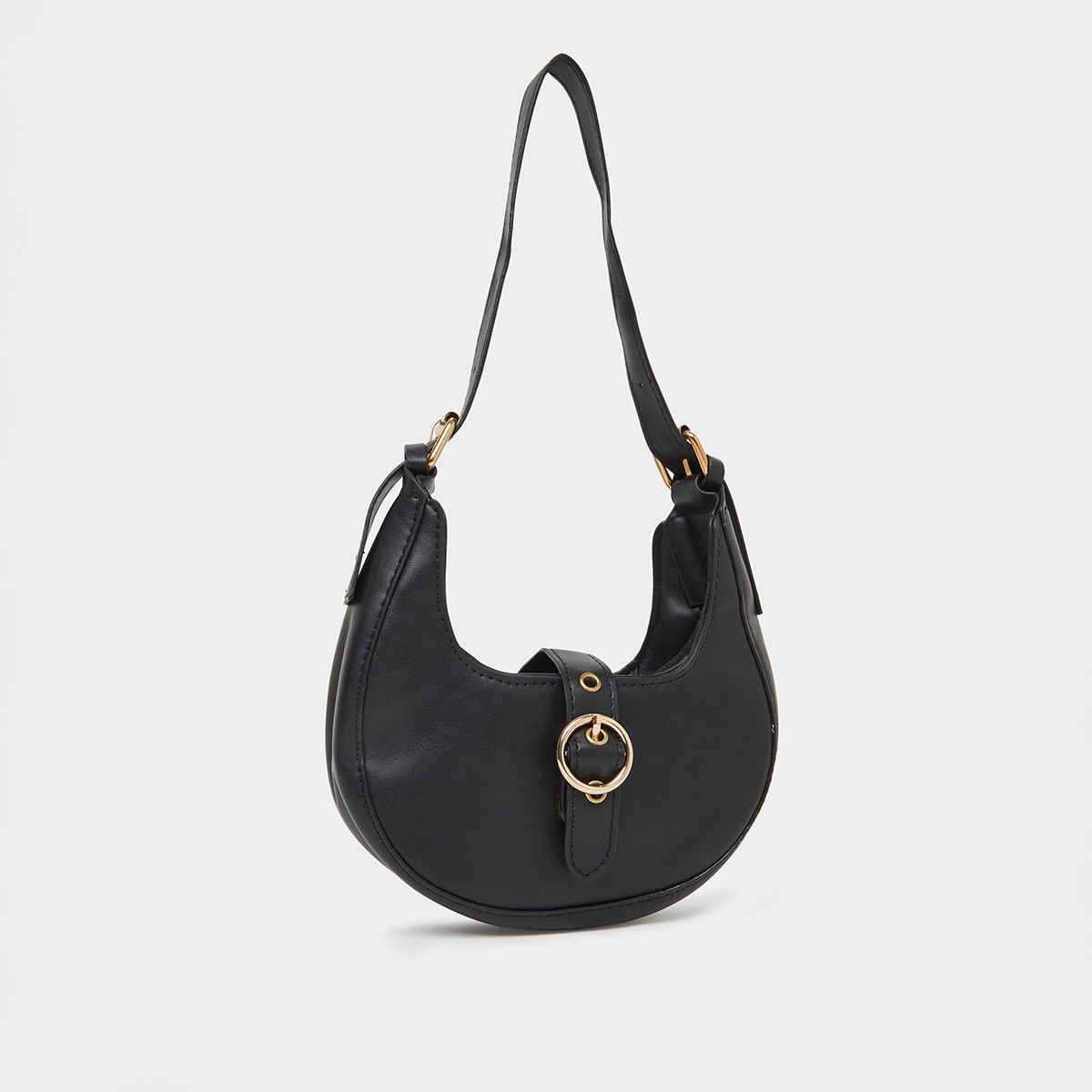 Styli Women's Buckle Detail Shoulder Bag | Black