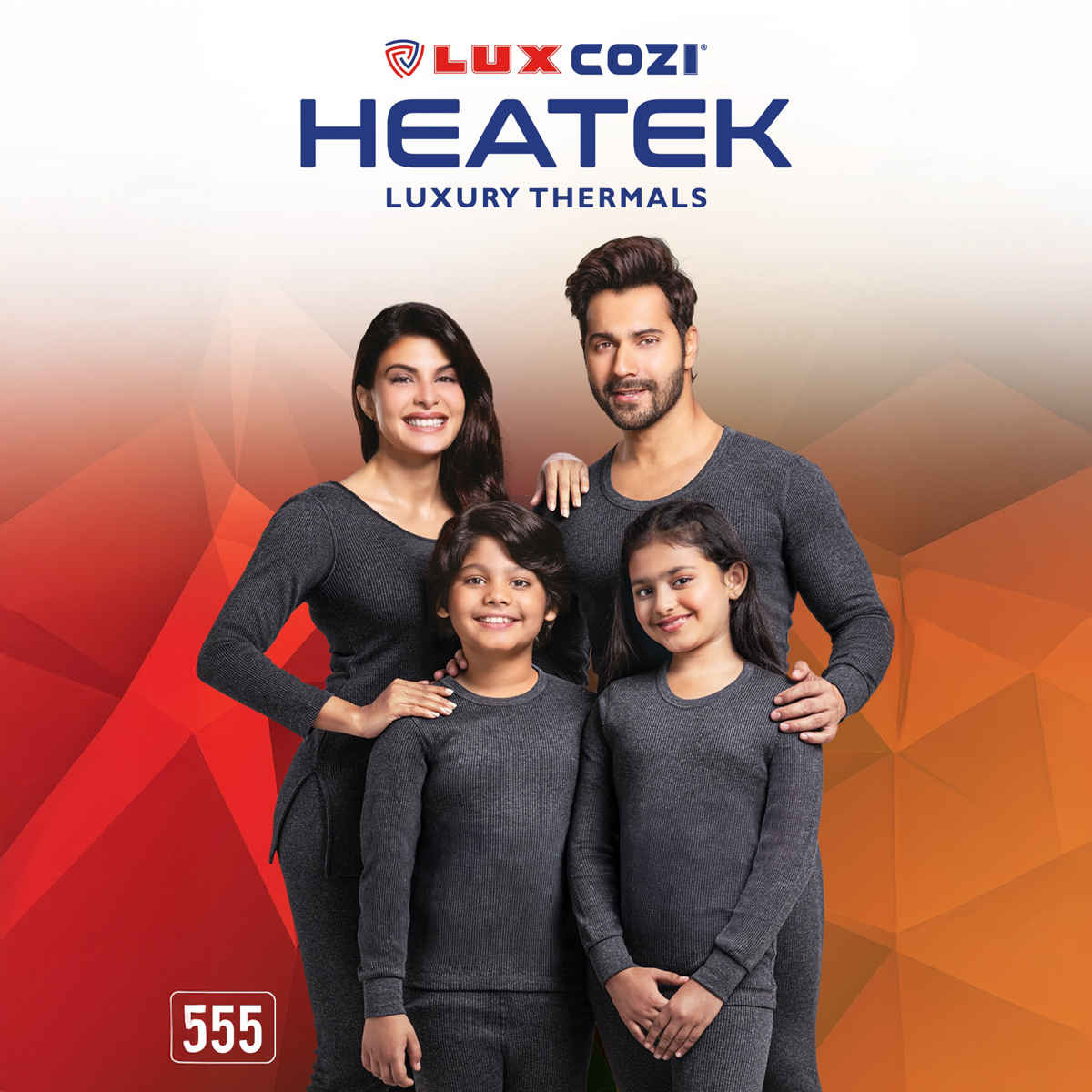 Lux Cozi Men's Heatek Thermal Comfort, Stretchable & Super Warm Round Neck Top | Black Melange-90