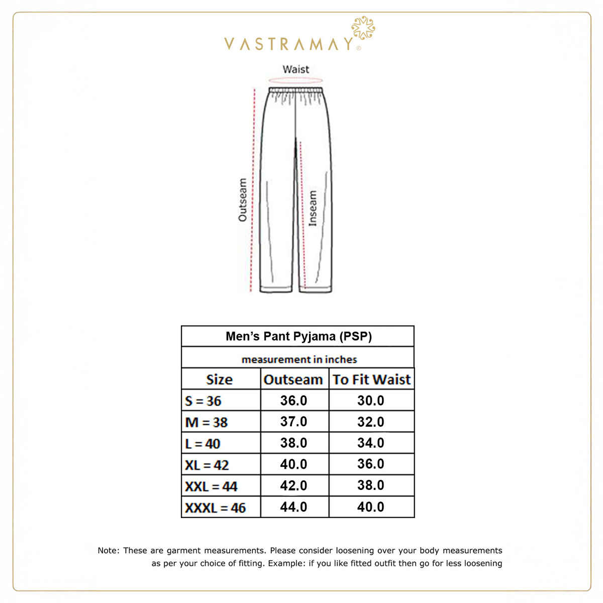 Vastramay Men's Cotton Pant Style Pyjama | White - M