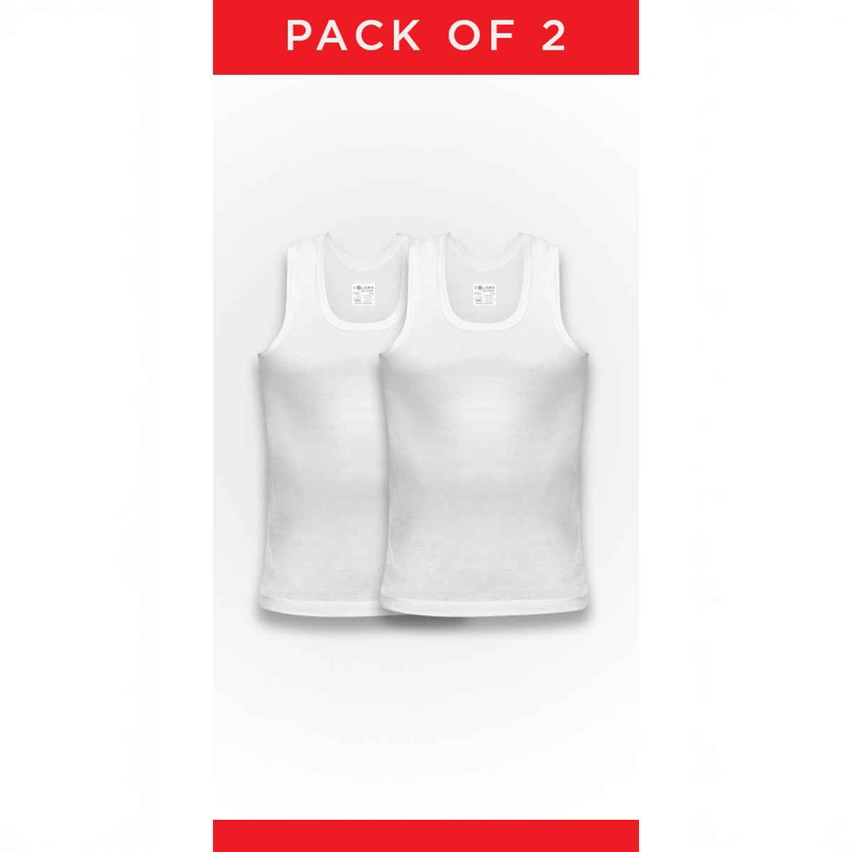 Rupa Colors Men's King's Collection Royal Vest Style 213 White - 90 cm Pack of 2