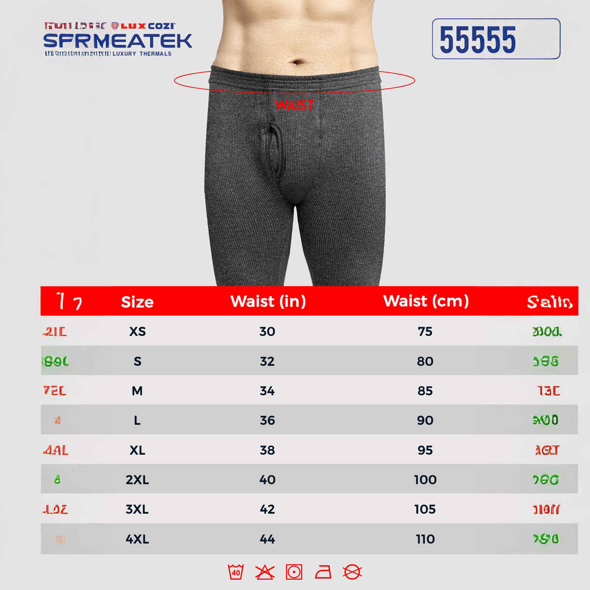 Lux Cozi Men's Heatek Thermal Comfort, Stretchable & Super Warm Trouser | Black Melange-95