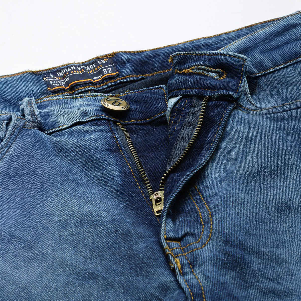 The Indian Garage Co Men's G-Colt Carrot Fit Solid Casual Jeans | Blue - 30