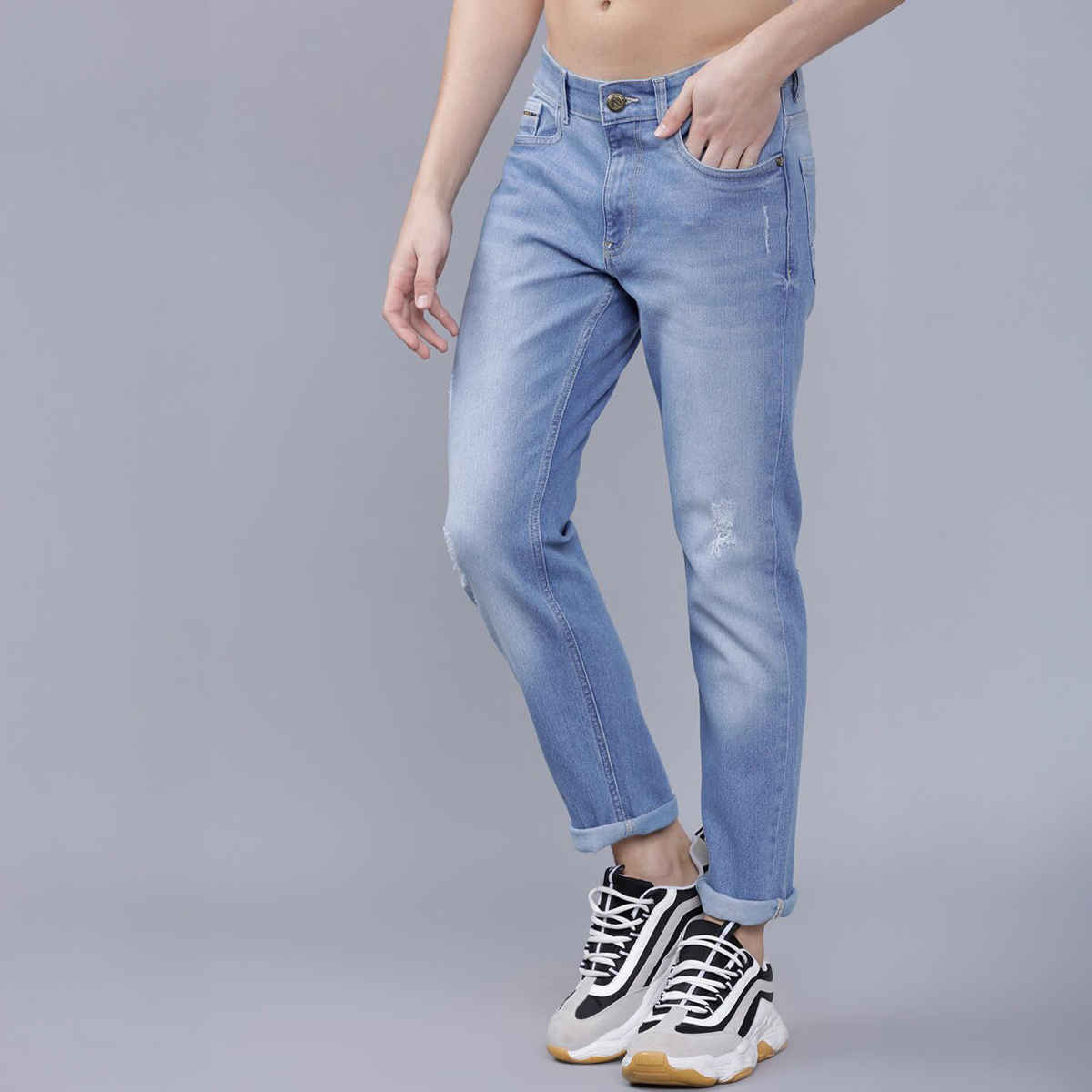 The Indian Garage Co Slim Fit Casual Jeans | Blue - 36