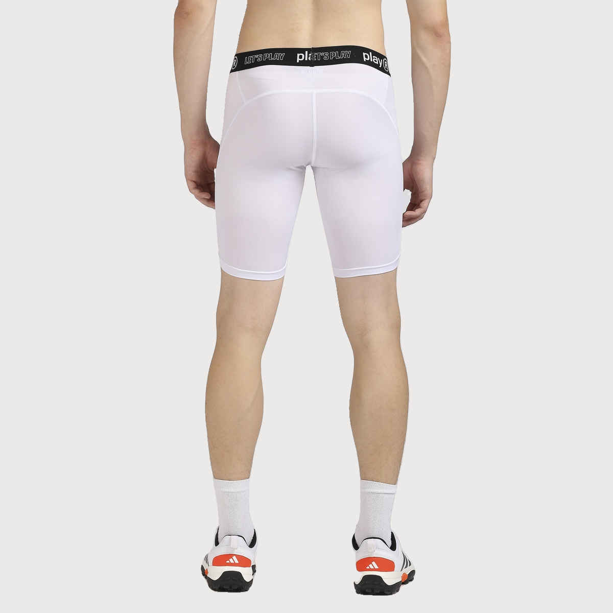 PlayR Men's Training Skin Shorts 95% Polyester 5% Spandex | White - L