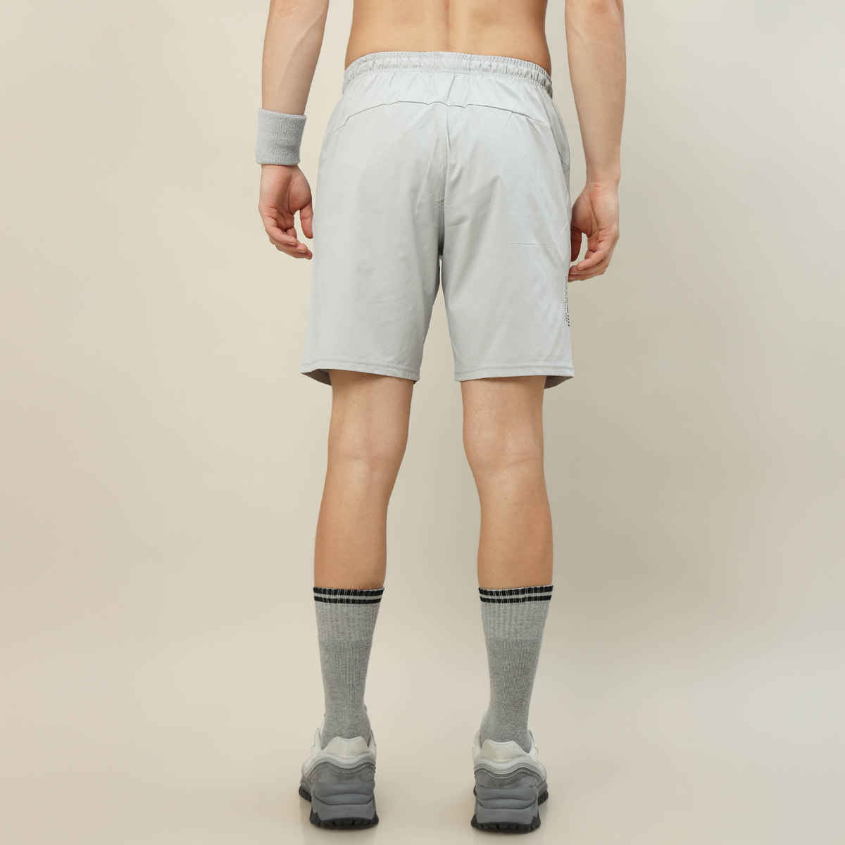 Technosport Men Poly Solid Relax Fit Sports Shorts with TECHNOLITE | Lunar Grey | XXL