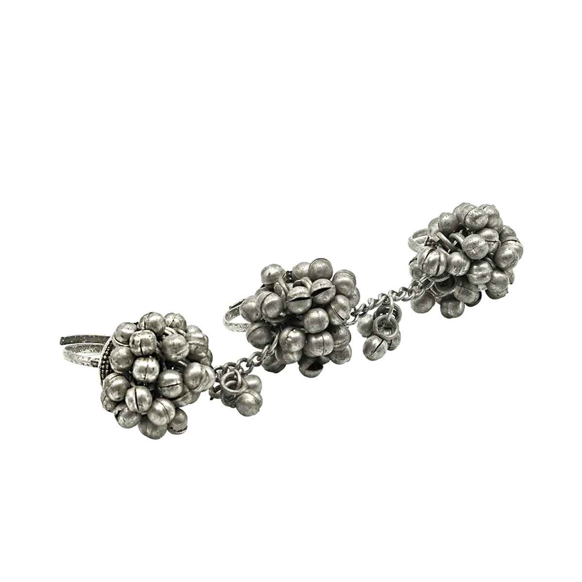 Teejh Teejh Chasmum Ghungroo Silver Oxidised Ghungroo Ring