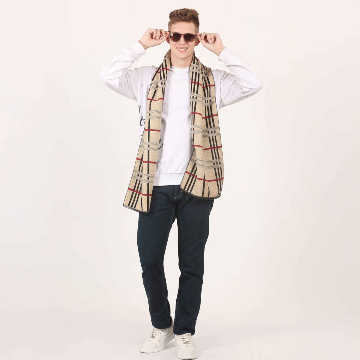Calvadoss Men's Checked Muffler | Muf1604 | Multicolour