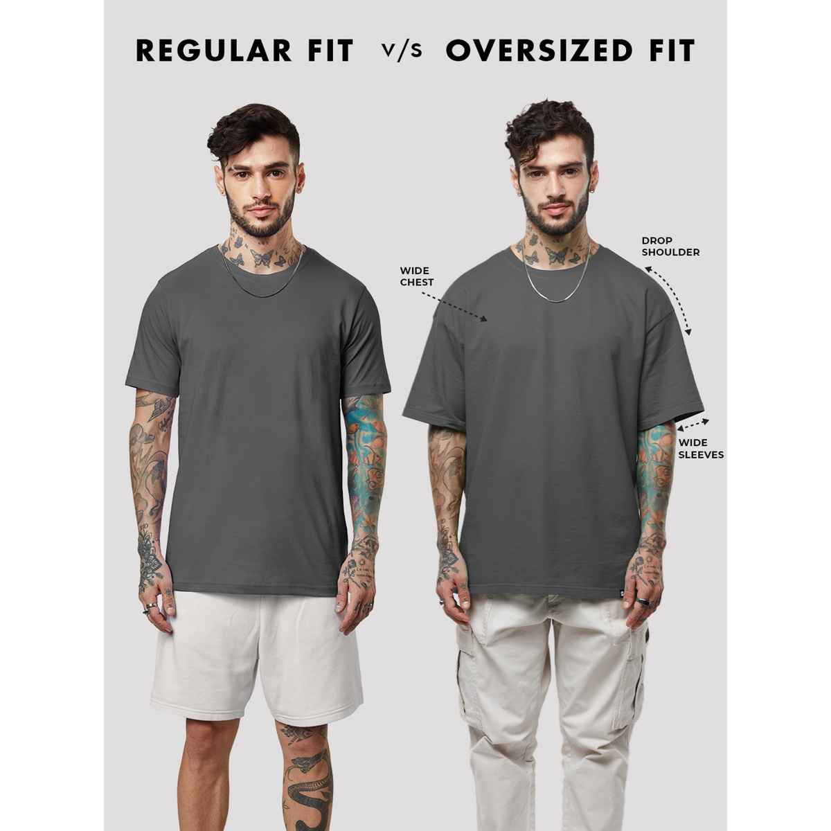 The Souled Store Men's Superman Logo (3D) Oversized T-shirt | Grey - 2XL