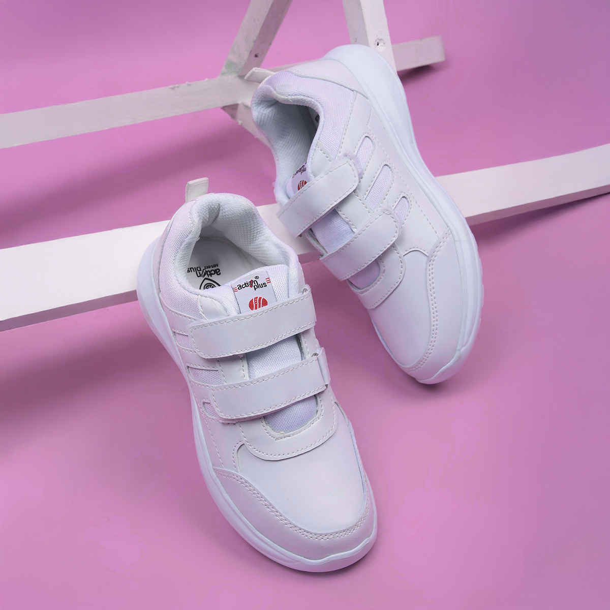 Action Kids School Shoes | AGT-52 | White - UK 8