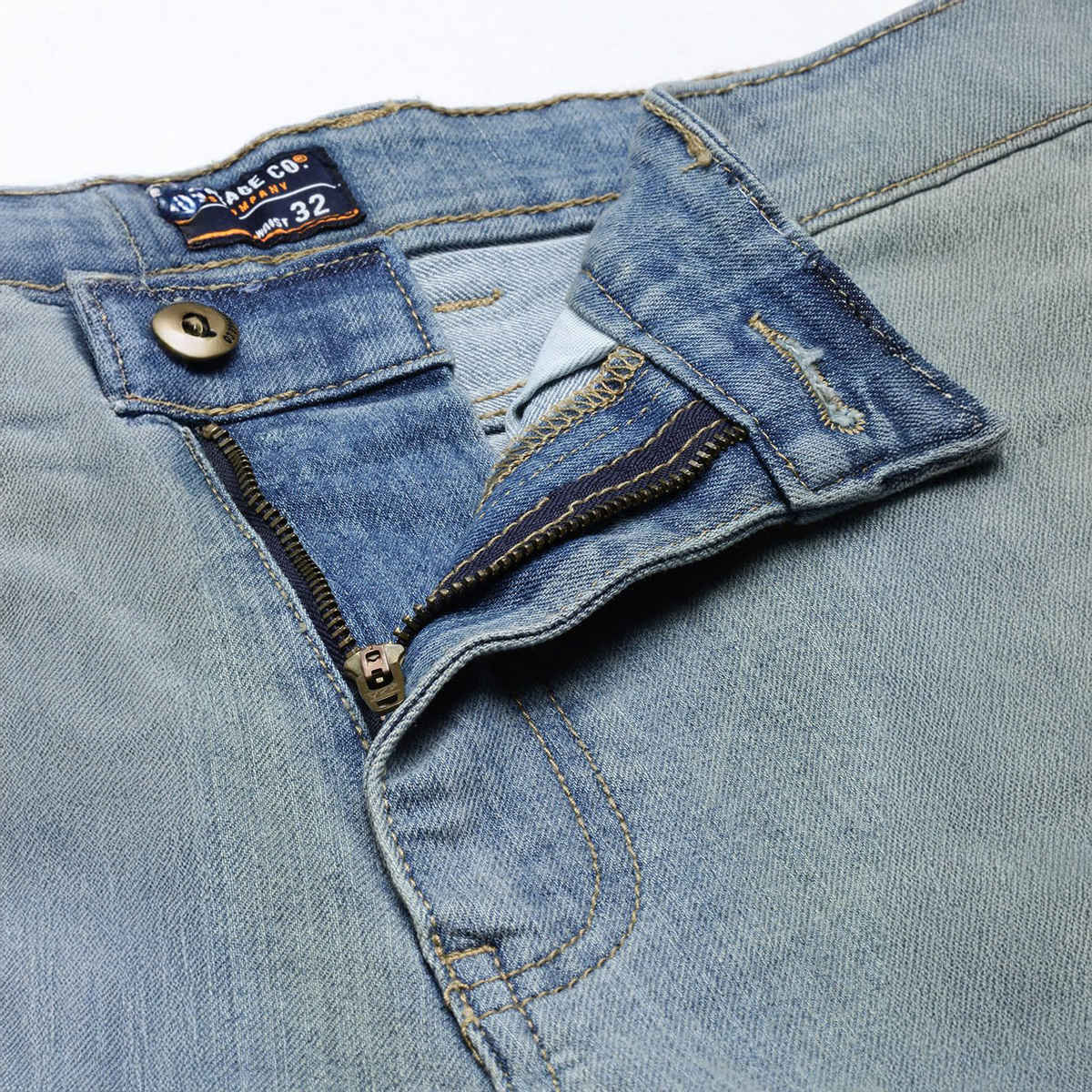 The Indian Garage Co Men's Slim Fit Solid Casual Shorts | Blue - 30