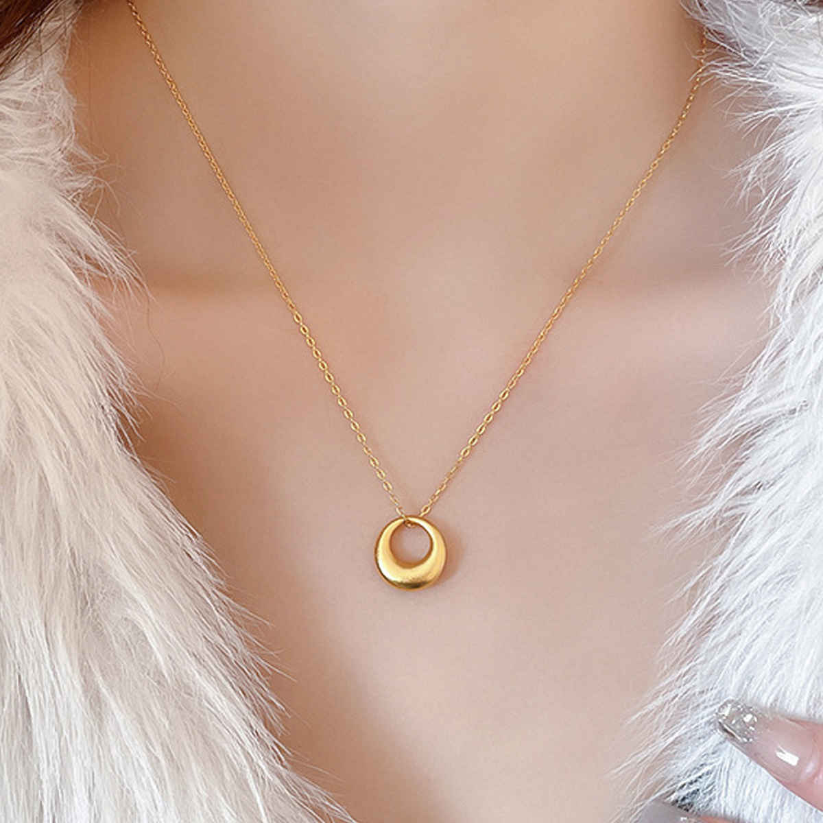 Label She Gold Plated Stainless Steel Anti Tarnish Circle of Life Pendant Necklace | LS-PS-26452