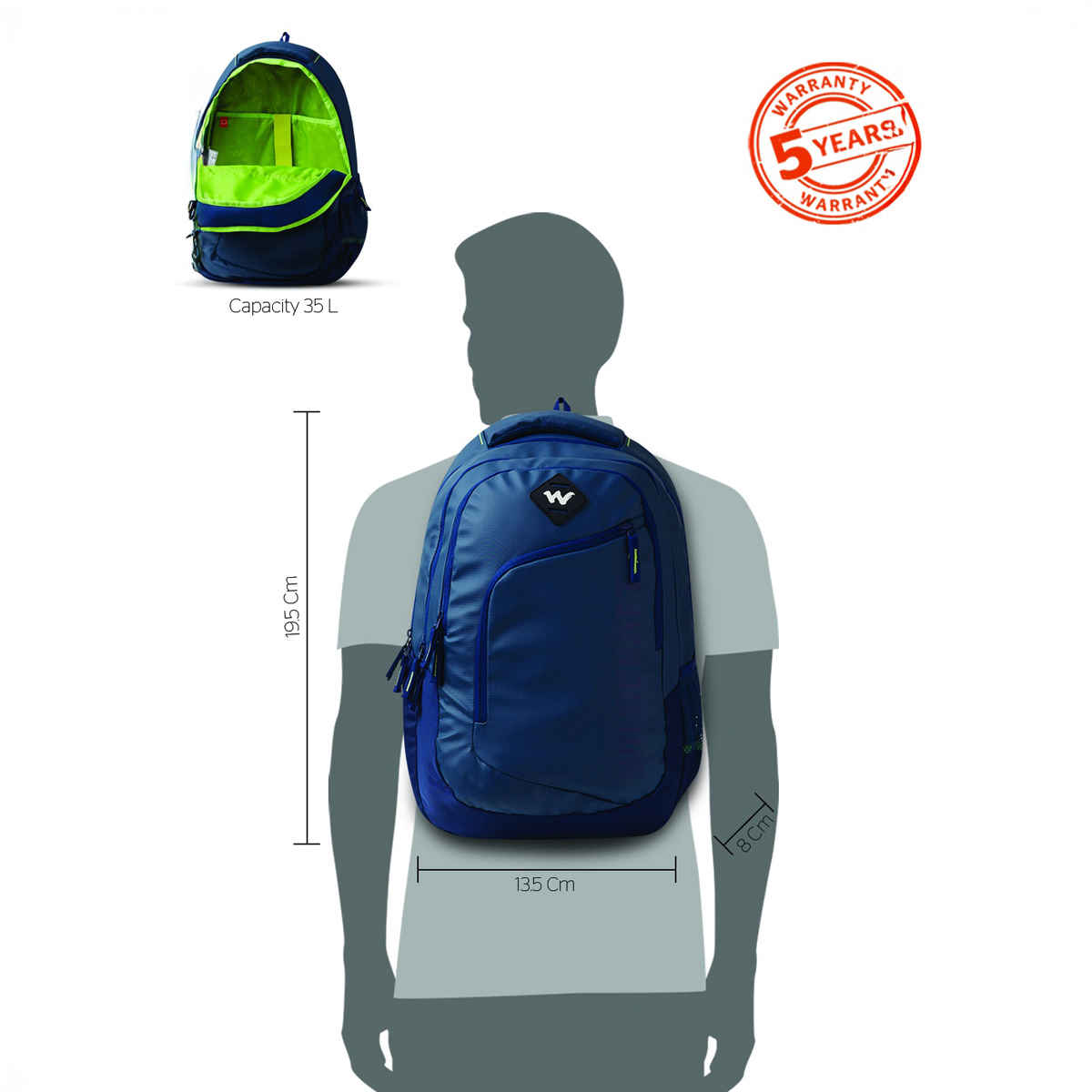 Wildcraft Unisex PU 40 L Backpack | Navy