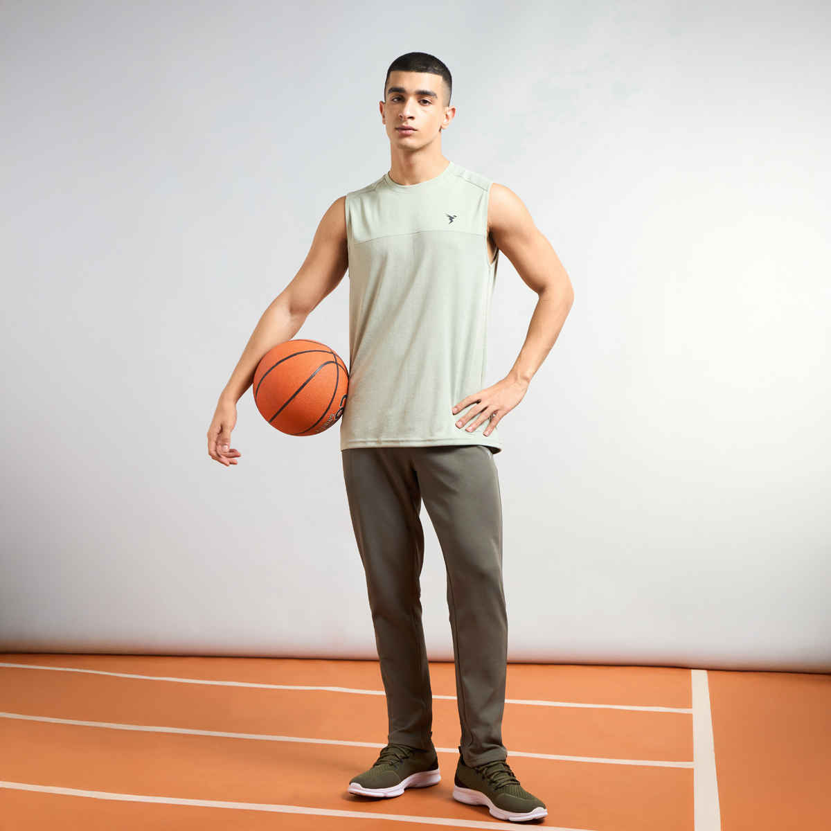 Technosport Men's Solid Slim Fit Sports Running Active Gym Trackpants | ELASTO PLUS | Beetle - L