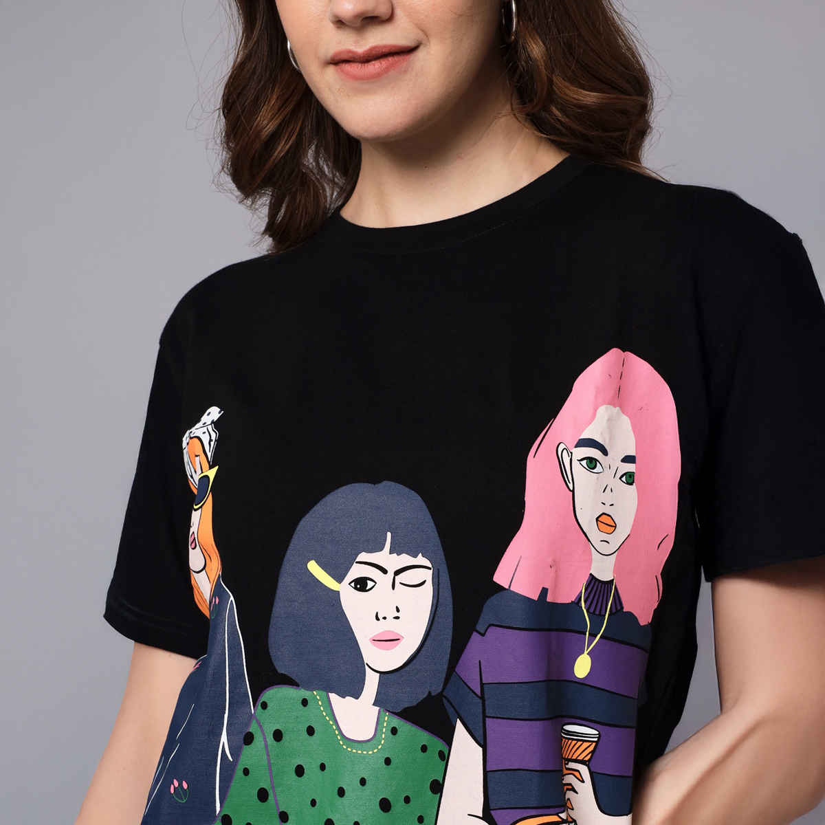 The Dry State Women's Black T-shirts WTSH | 1439A | M