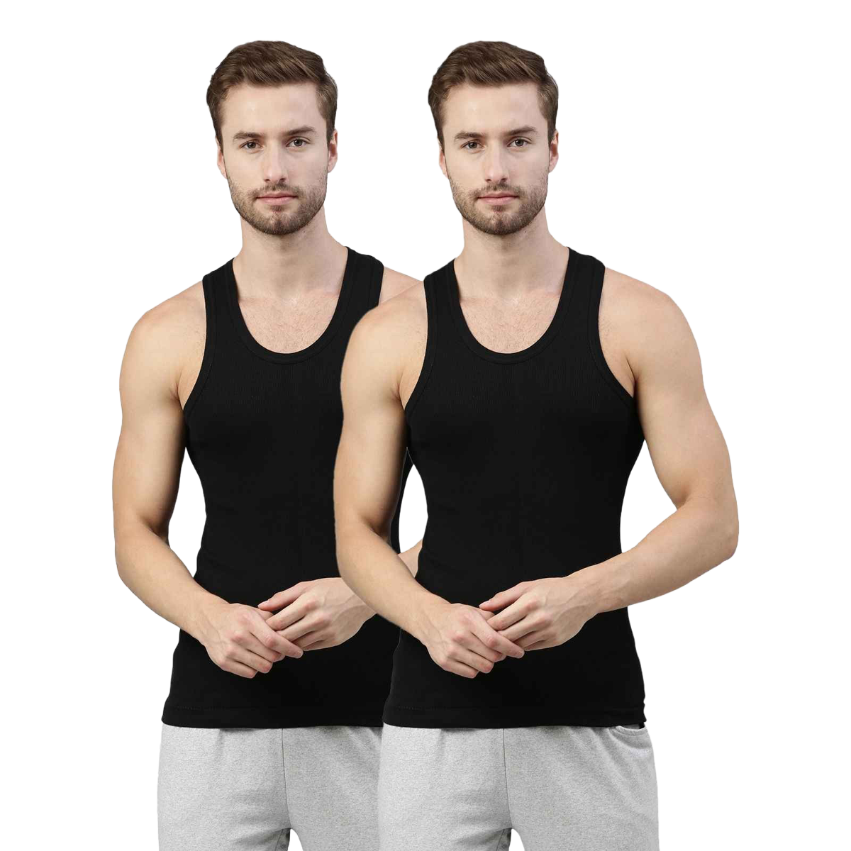 Dixcy Scott Originals Men's Super Combed Cotton Vest | Black - L