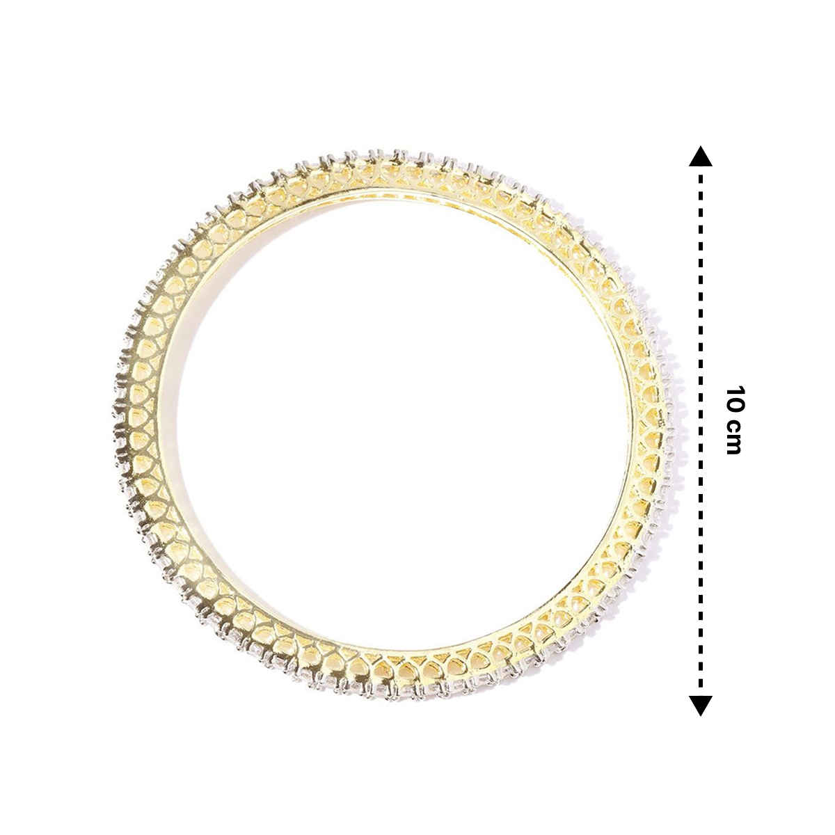 Priyaasi Set Of 2 Gold-Plated American Diamond Studded Bangles