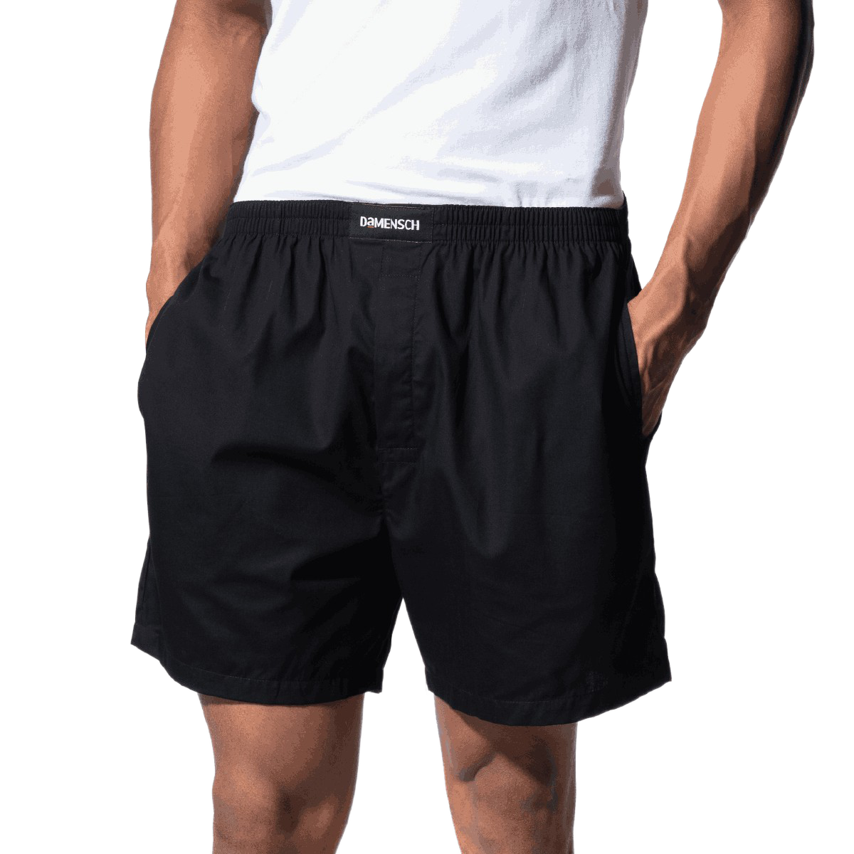 DaMENSCH Men's Cotton Boxer Shorts | Black - XL