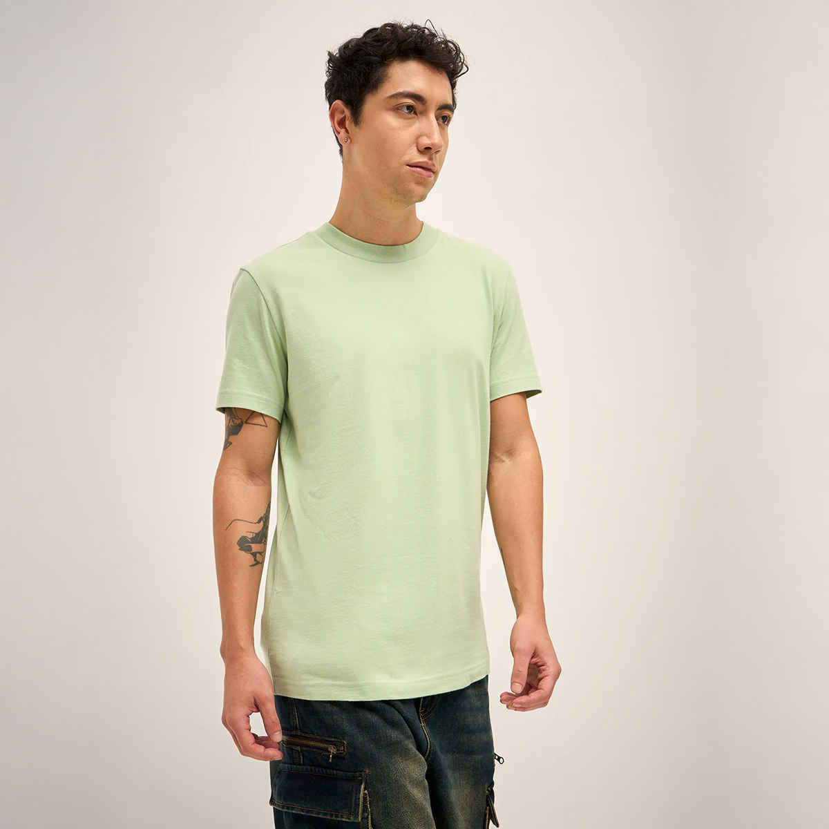 The Bear House Men Relax Fit Solid T-shirt - Xingu | Green | L