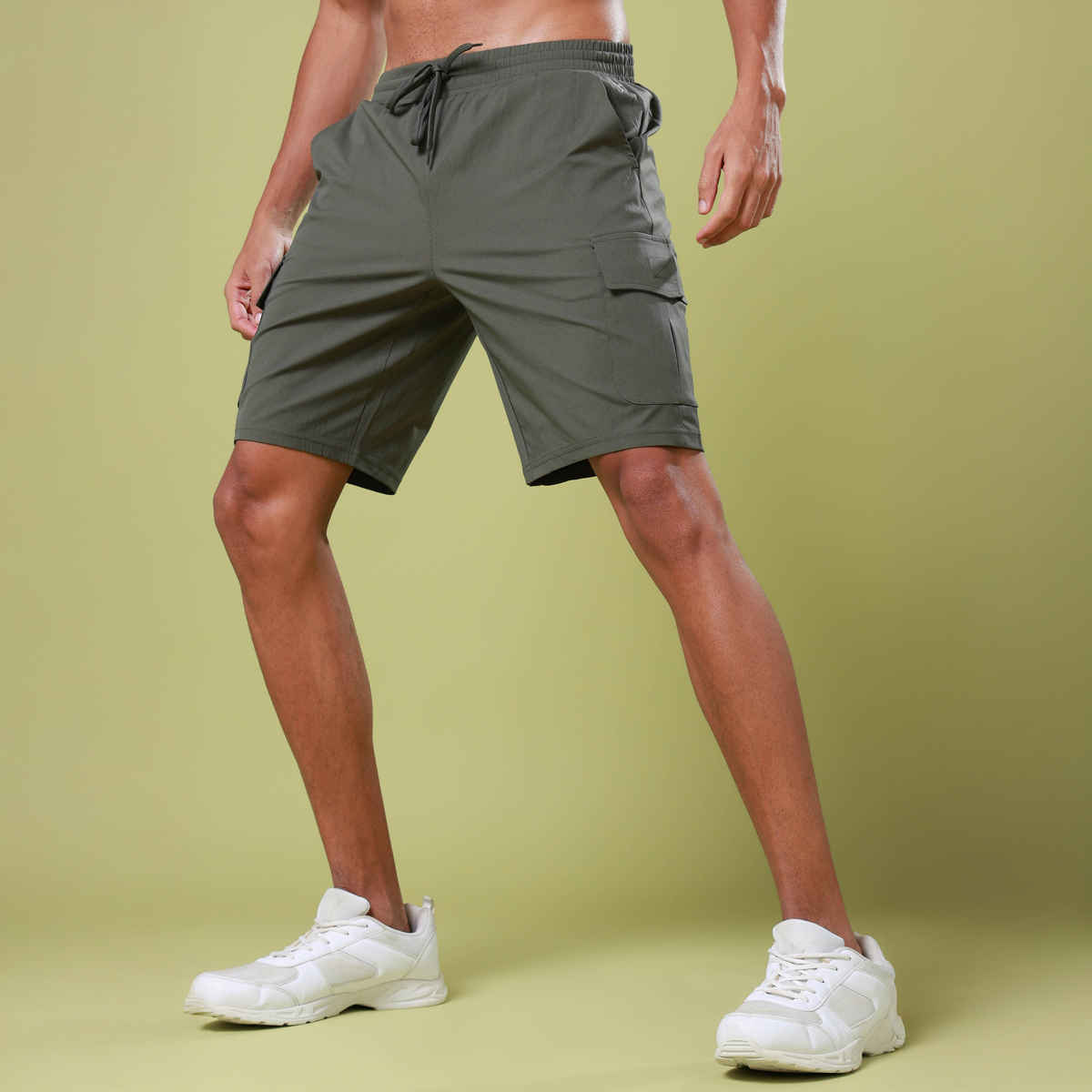 Technosport Men Poly Solid Slim Fit Sports Shorts with TS FLEXI | Beetle | XL