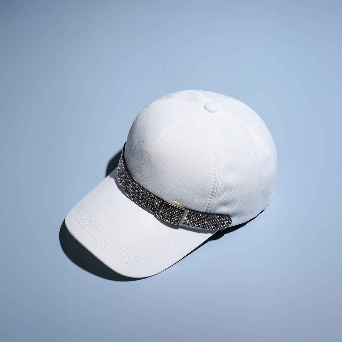 Haute Sauce Women's Embellished Cotton Blend Baseball Cap | White - One Size