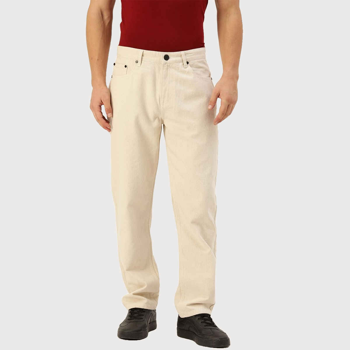 Bene Kleed Men's Straight Fit Jeans | Ecru - 34